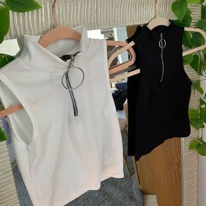 black quarter zip crop top nasty gal